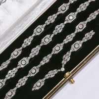 Pregiato Sautoir edoardiano in platino e diamanti