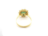 Vintage gold diamond and emerald daisy ring