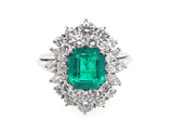 Colombian emerald and diamond ring