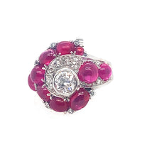 Anello Art Déco in platino con diamanti e rubini, 1930