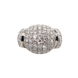 Anello bombato Art Deco in platino con diamant 1930 c.a. 