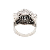 Anello bombato Art Deco in platino con diamant 1930 c.a. 