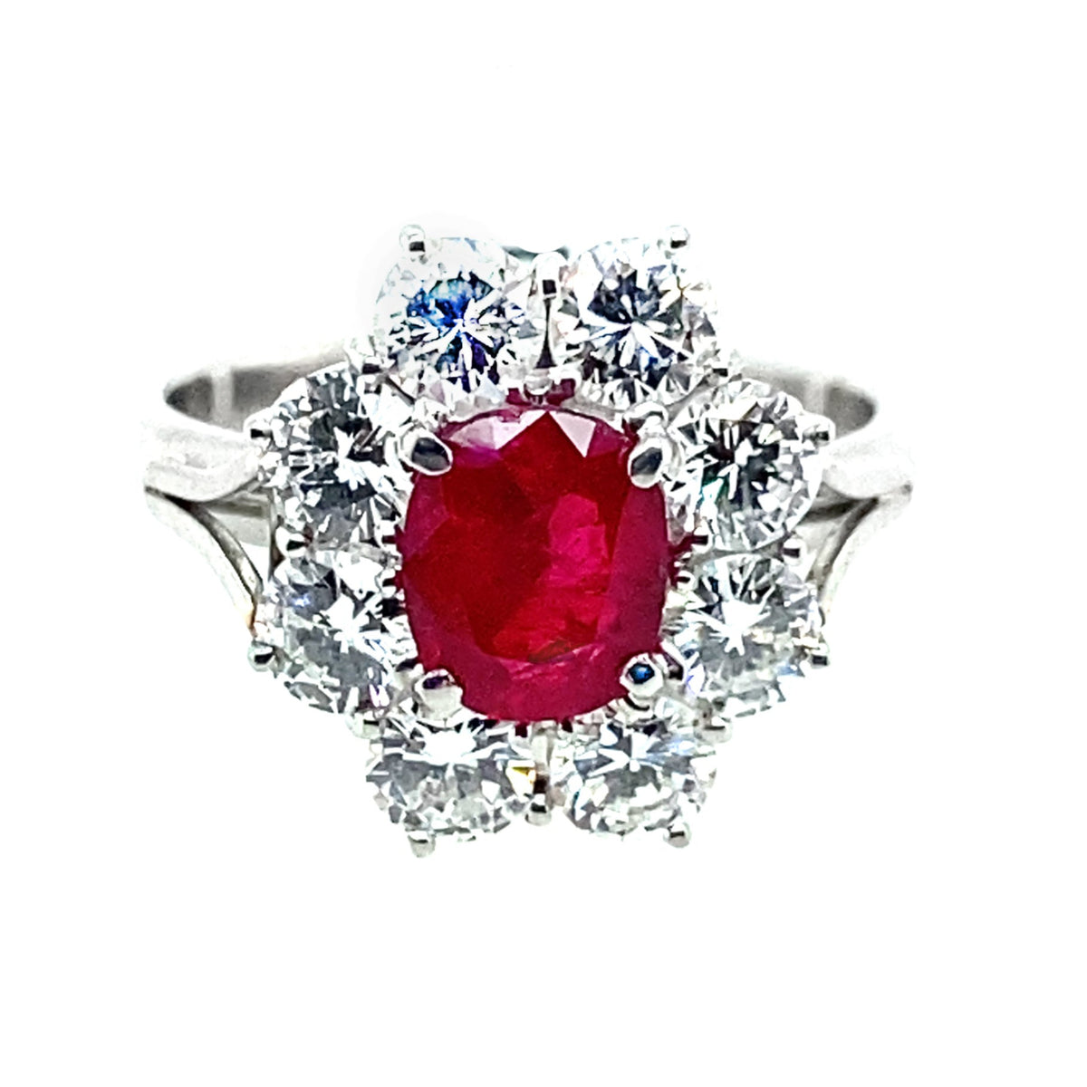 Diamond and Burma ruby ring, 1960