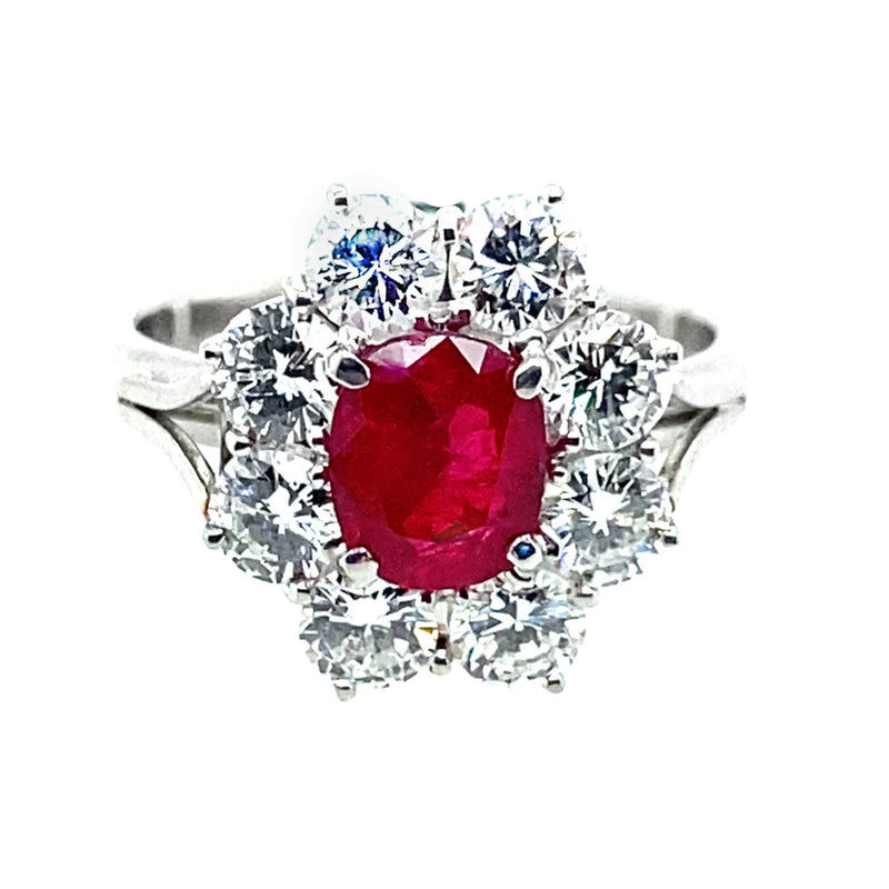 Diamond and Burma ruby ring, 1960