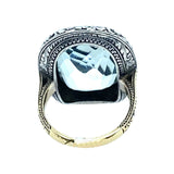 Belle Epoque gold aquamarine ring. 1900