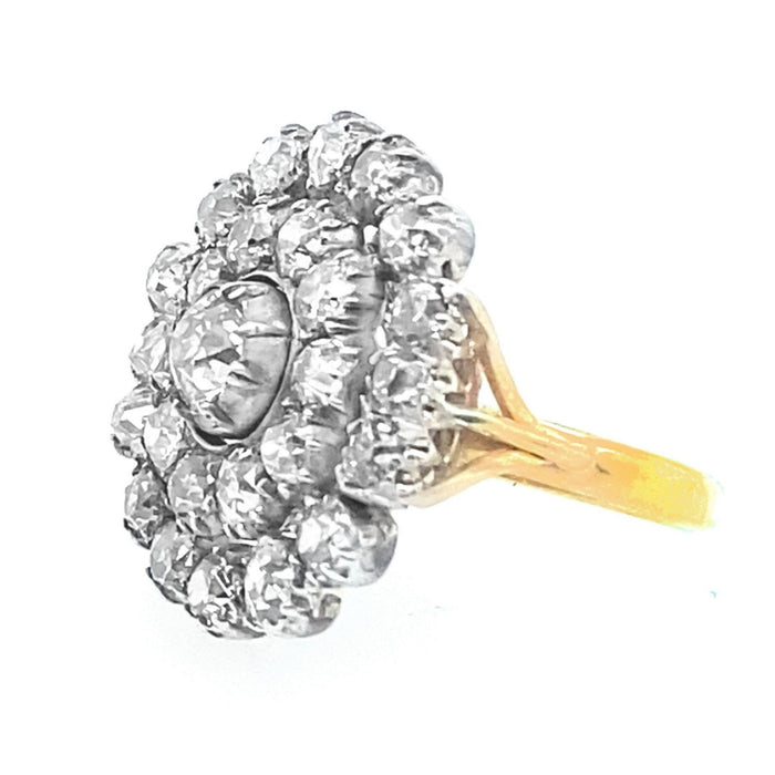 Antique gold and diamond cluster ring