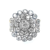 Antique gold and diamond cluster ring