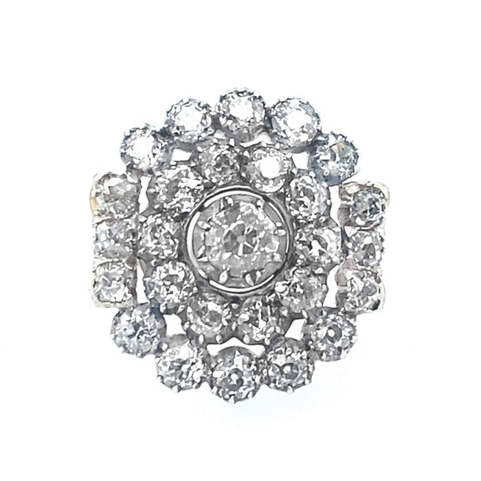 Antique gold and diamond cluster ring
