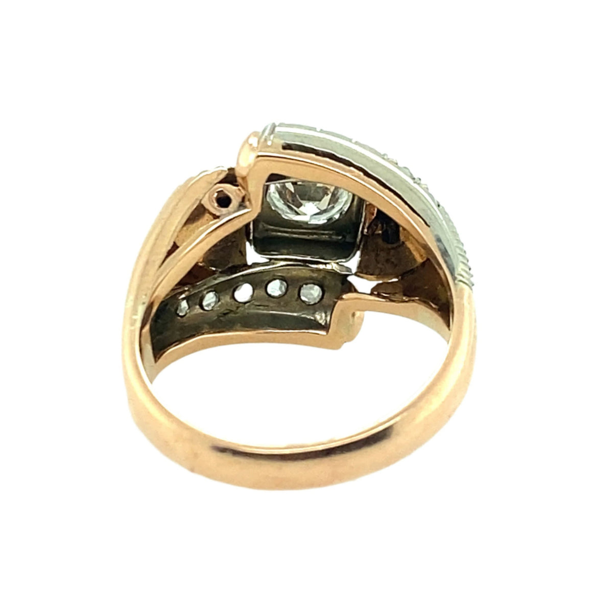 Italian retro gold and diamond ring, 1940