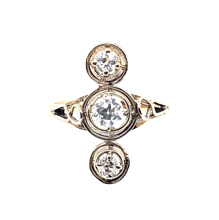 anello anni'20 con diamanti