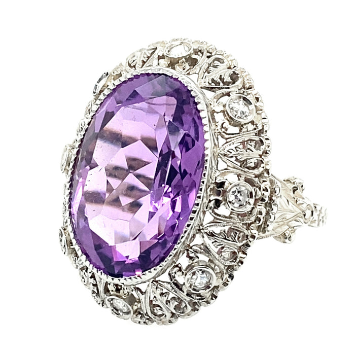 Anello antico con ametista