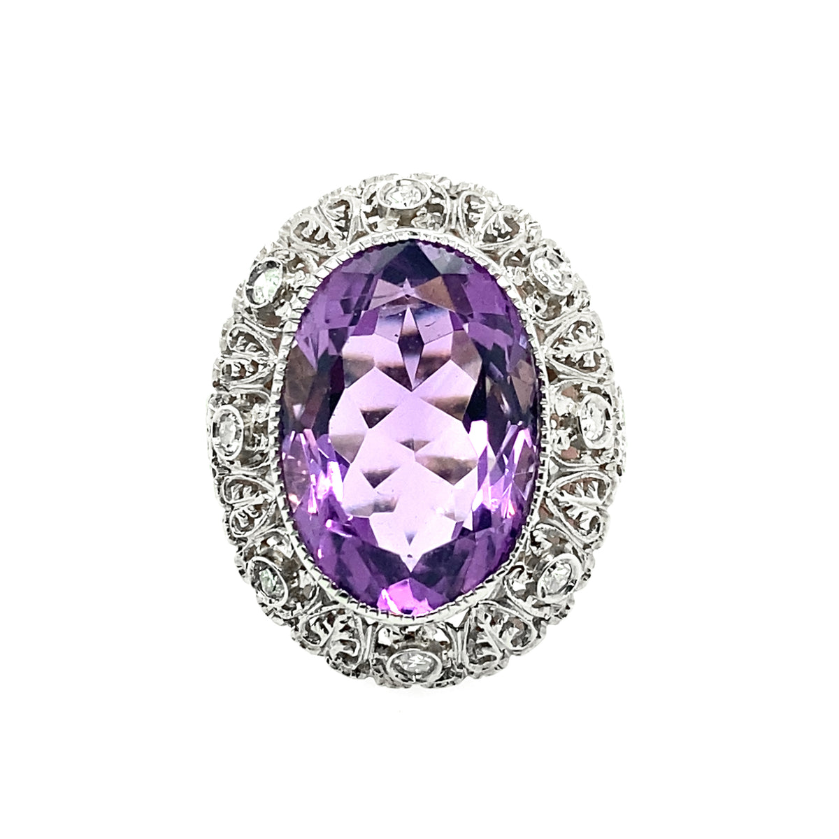 Anello antico con ametista