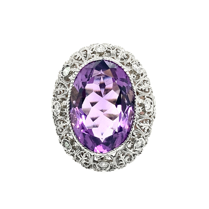 Anello antico con ametista