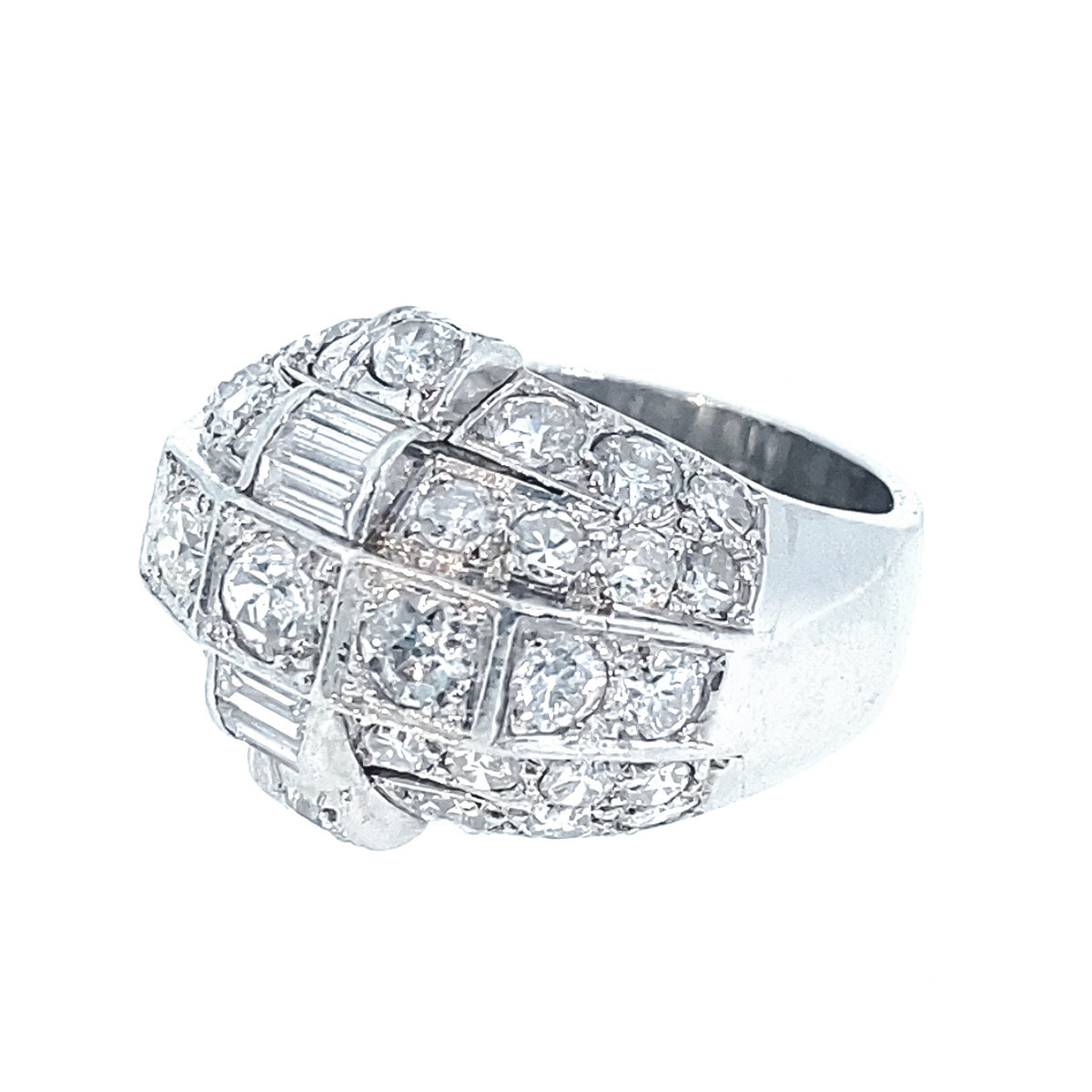 Anello Art Déco in platino e diamanti, 1930 