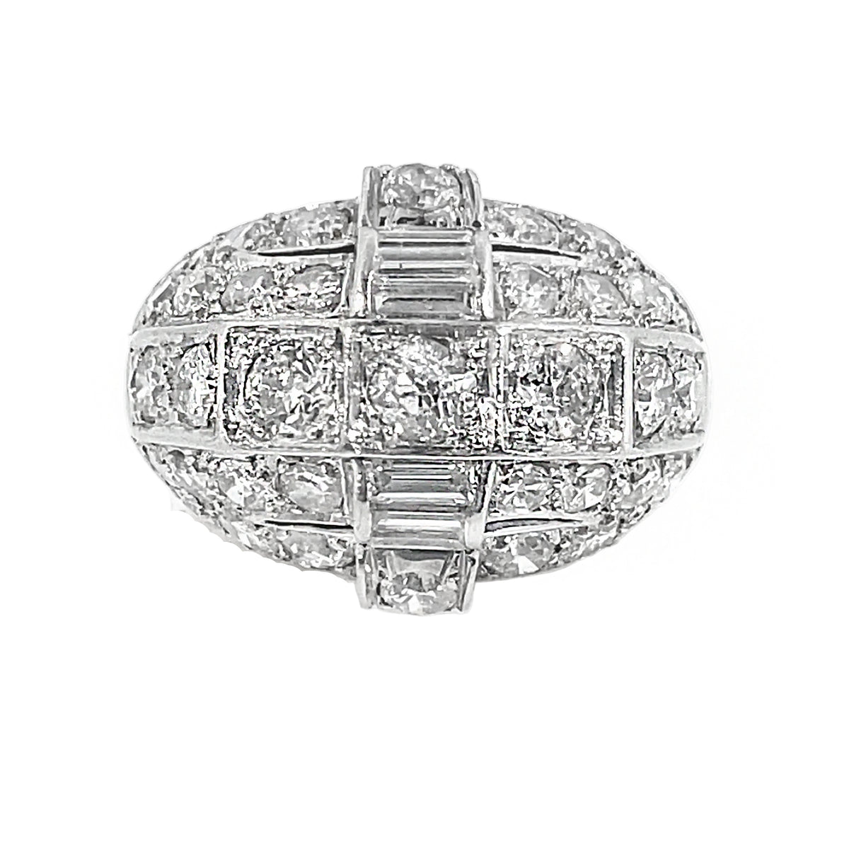 Anello Art Déco in platino e diamanti, 1930 
