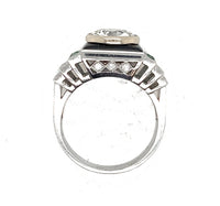 Boucheron platinum diamond and onyx ring, 1935