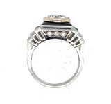 Boucheron platinum diamond and onyx ring, 1935