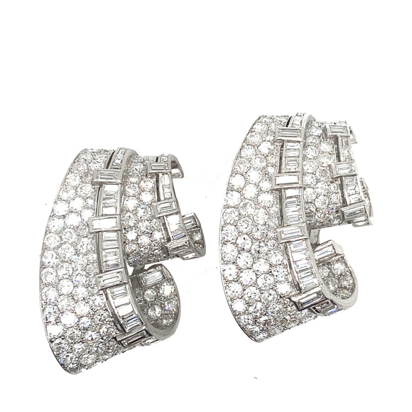 Boucheron platinum and diamond double clips