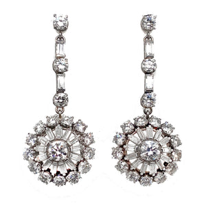 Art Déco platinum and diamond earrings