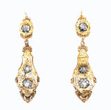 Victorian gold and rose-cut diamond earrings