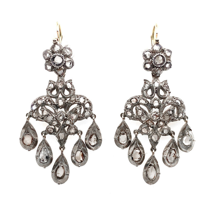 Antique diamond chandelier earrings
