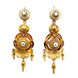 Victorian Etruscan revival gold earrings