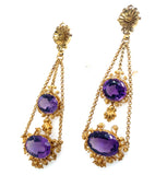 Georgian gold and amethyst earrings