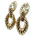 18 k gold vintage door knocker earrings, 1970