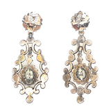 Georgian gold, silver and rose-cut diamond earrings