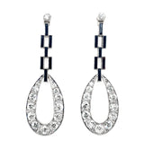 Delicate Art Déco platinum diamond and onyx earrings