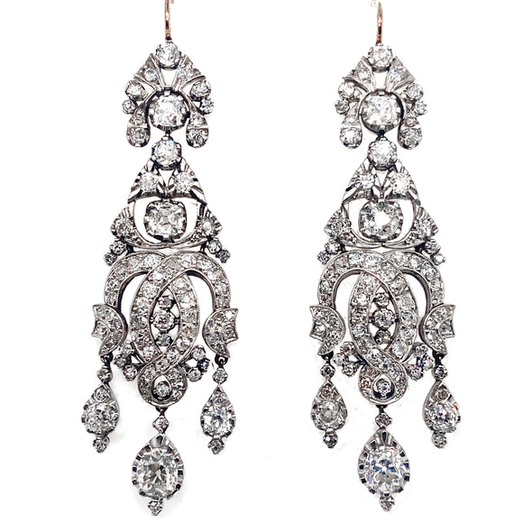 Exquisite Edwardian diamond earrings