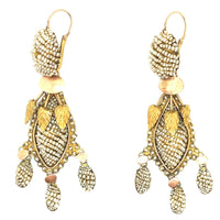 Antique gold and seed pearl chandelier earrings