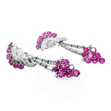 1950 platinum diamond and Ruby earrings