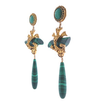 Antique Gold and Malachite Earrings – Victorian Era, Probably Russian