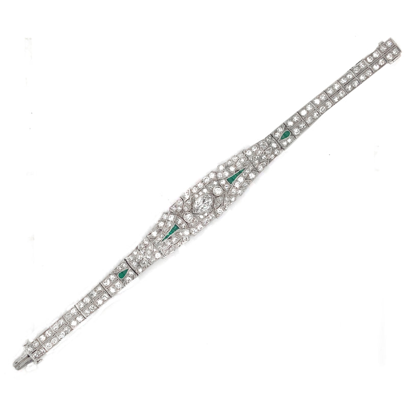 Bracciale Art Déco in platino e diamanti. 1925