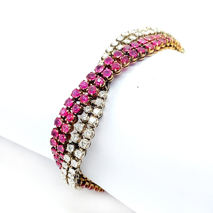 Bracciale con diamanti e rubini