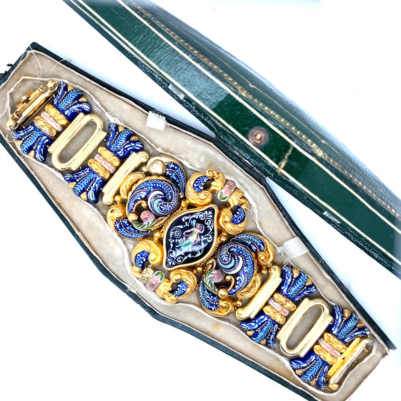 Bracelet ancien émaillé or 1840