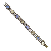 Bracciale Mario Buccellati in argento antico con oro giallo e zaffiri