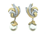 Fred Paris yellow gold, diamond and Pearl earrings. 1960