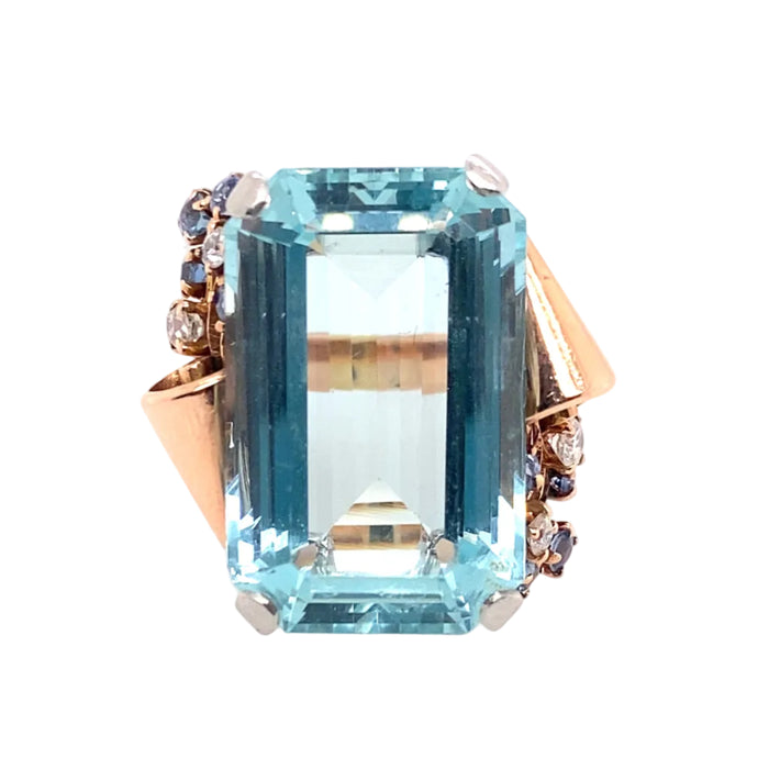 1940 gold aquamarine ring