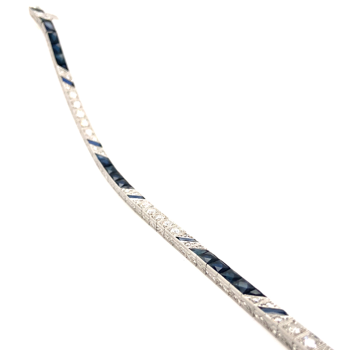 Art Déco platinum diamond and bracelet
