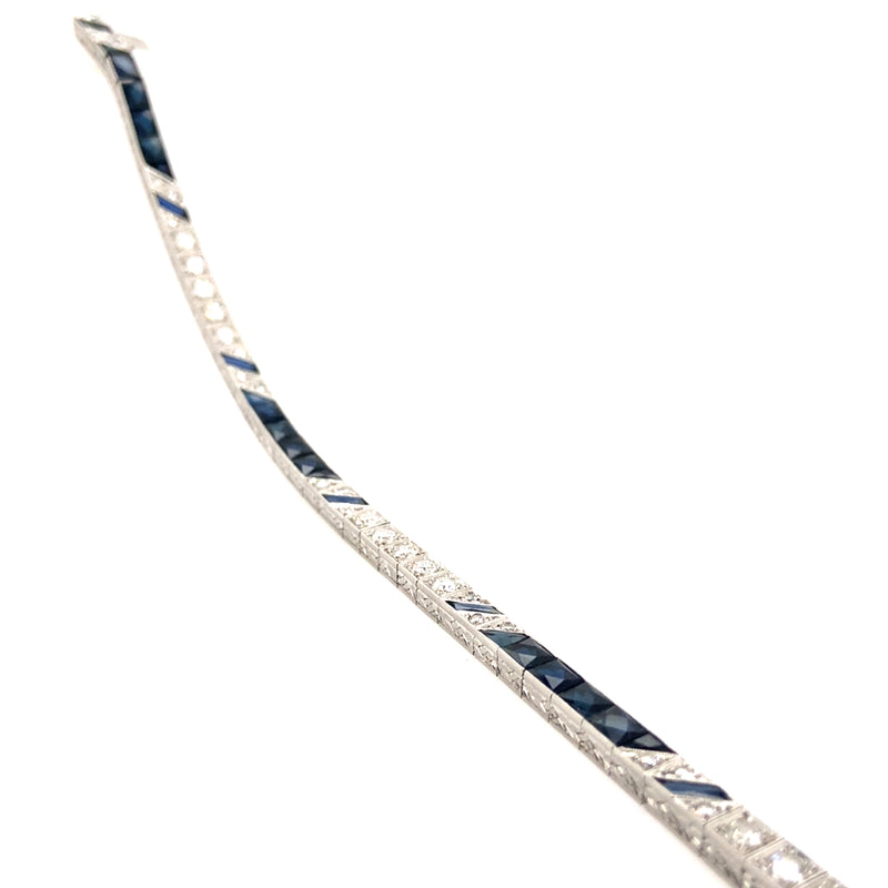 Art Déco platinum diamond and bracelet