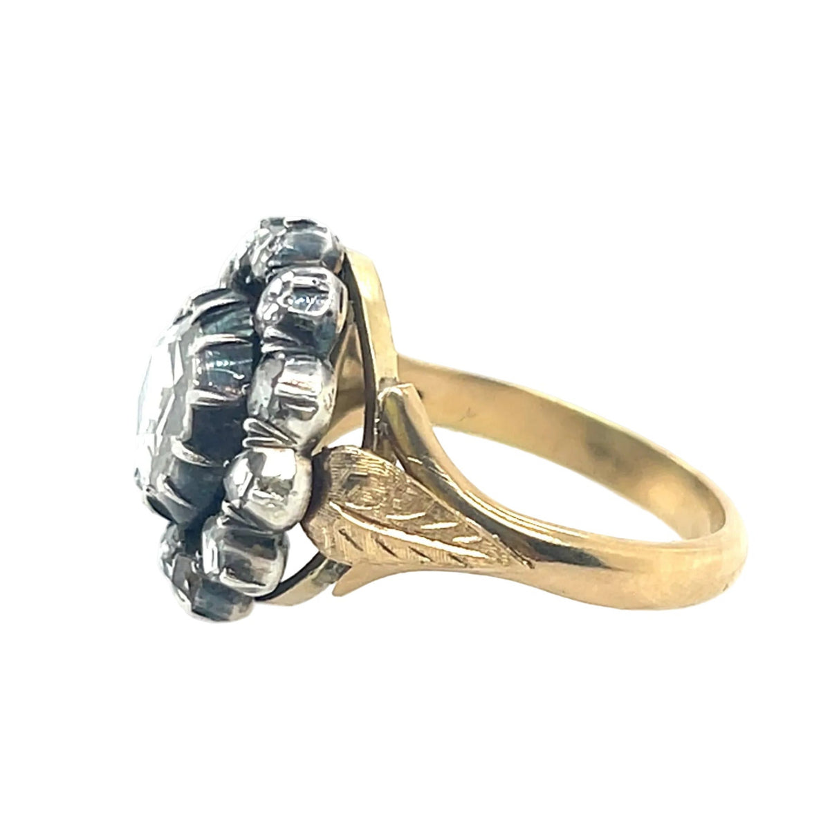 Anello antico con rose di diamante 