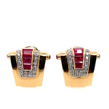 Retro gold and diamond earrings