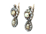 Victorian gold rose-cut diamond and Pearl earrings