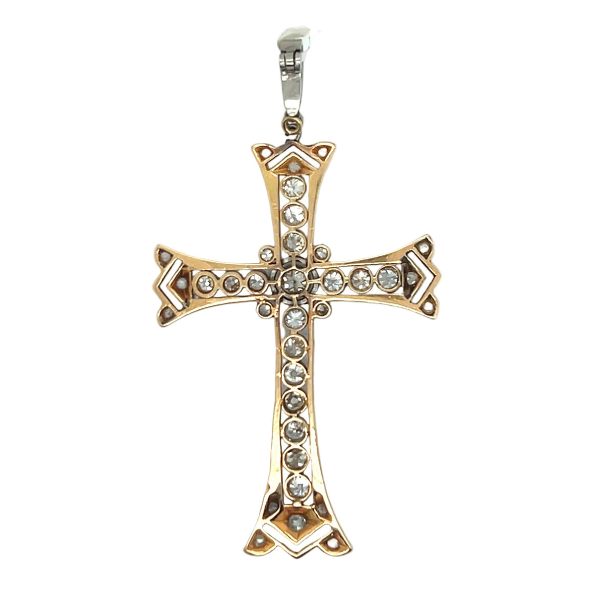 Art Déco diamond cross pendant