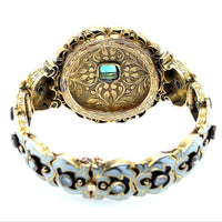 Bracciale Antico in oro giallo smalto e diamanti 