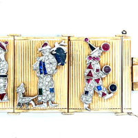 Bracciale Art Déco in oro giallo e platino con pietre preziose