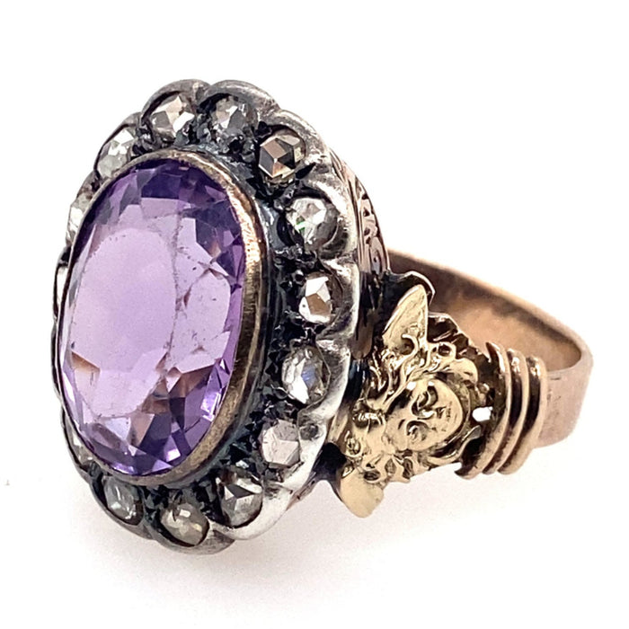 Victorian rose-cut diamond and amethyst ring
