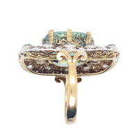 Antique gold diamond and aquamarine ring.